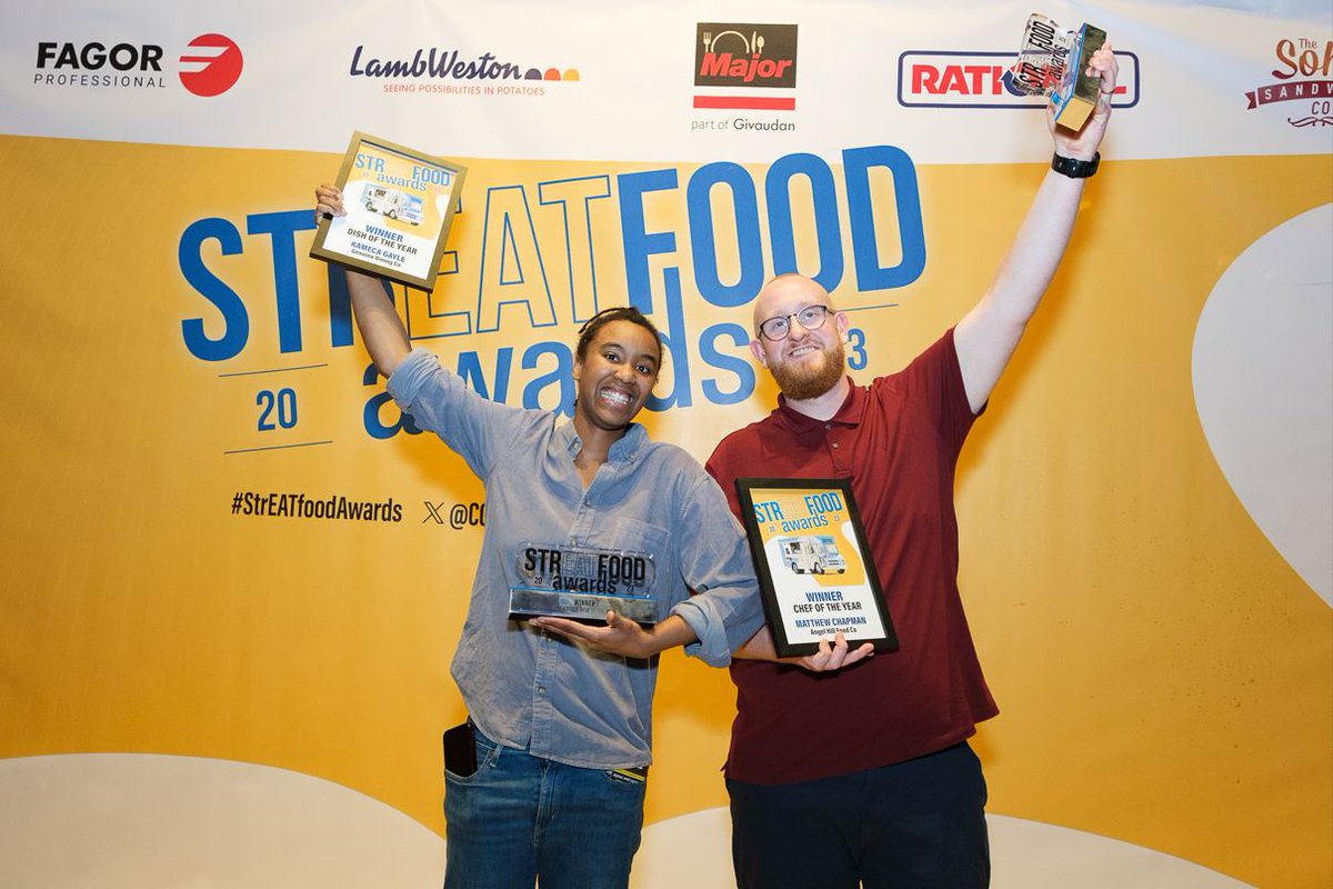 A big congratulations to our 2023 #StrEATfoodAwards winners, Kameca Gayle @GenuineDining and Matthew Chapman @AngelHillFood. A day filled with mouth-wateringly good food, fierce competition and lots of celebrations! Find out what went down here - contractcateringmagazine.co.uk/story.php?s=20…