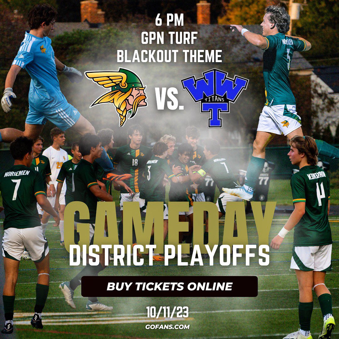 TONIGHT ⚫️ BLACKOUT SOCCER PLAYOFFS ⚫️ let’s bring the noise and help the boys advance‼️all tickets must be purchased through gofans.com (athletic passes will not be accepted) ‼️ #gonorth