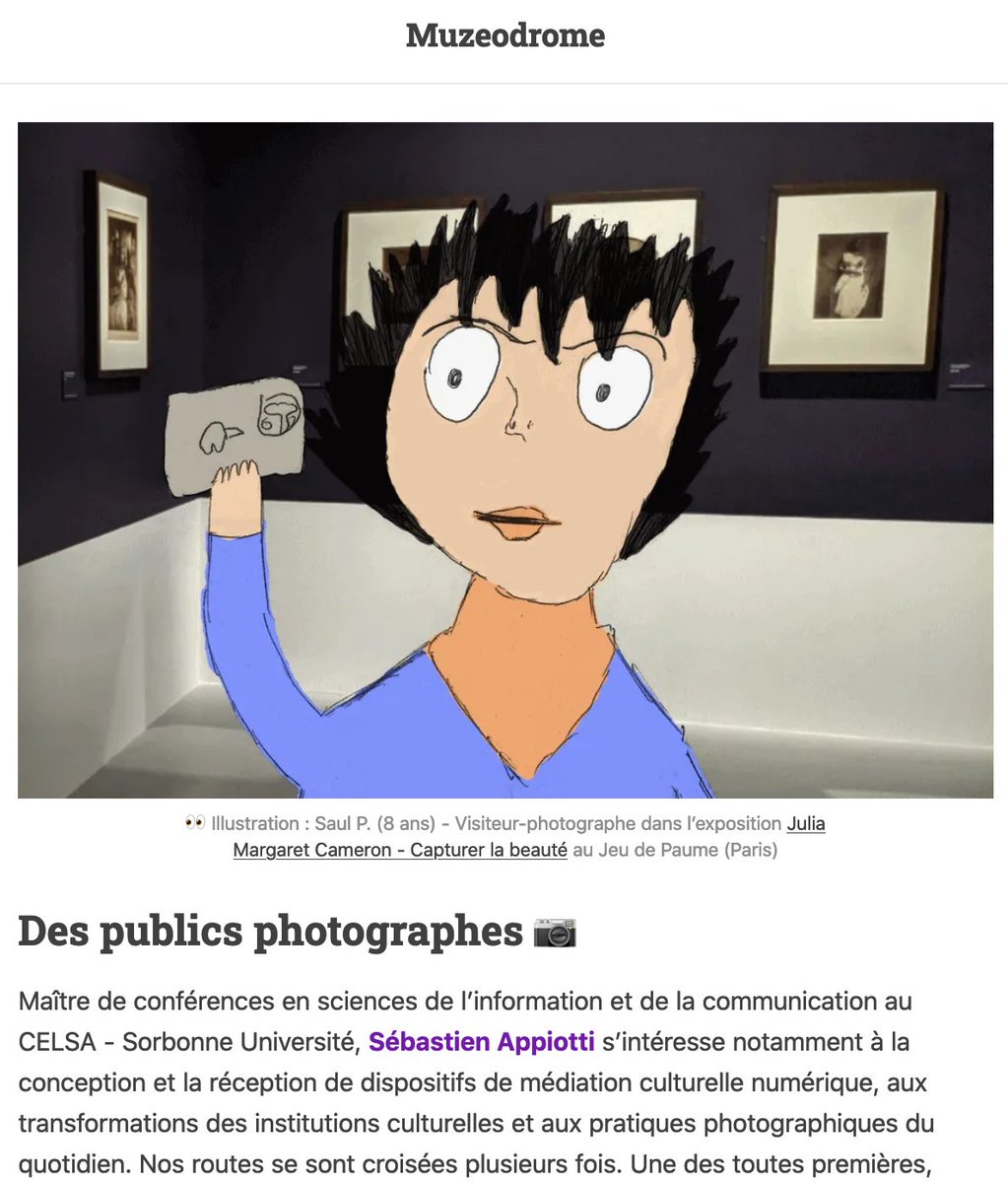 [Interview📷 ] Bientôt 1 an que "Prendre des photos au musée ?" est paru chez <a href="/EditionsMkF/">MkF</a> ! A cette occasion, je reviens pour <a href="/muzeodrome/">Muzeodrome</a>  et <a href="/_omr/">Omer P.</a>  sur cet objet de recherche que sont les pratiques photographiques des publics de musées 🖼️ : muzeodrome.substack.com/p/au-centre-de…