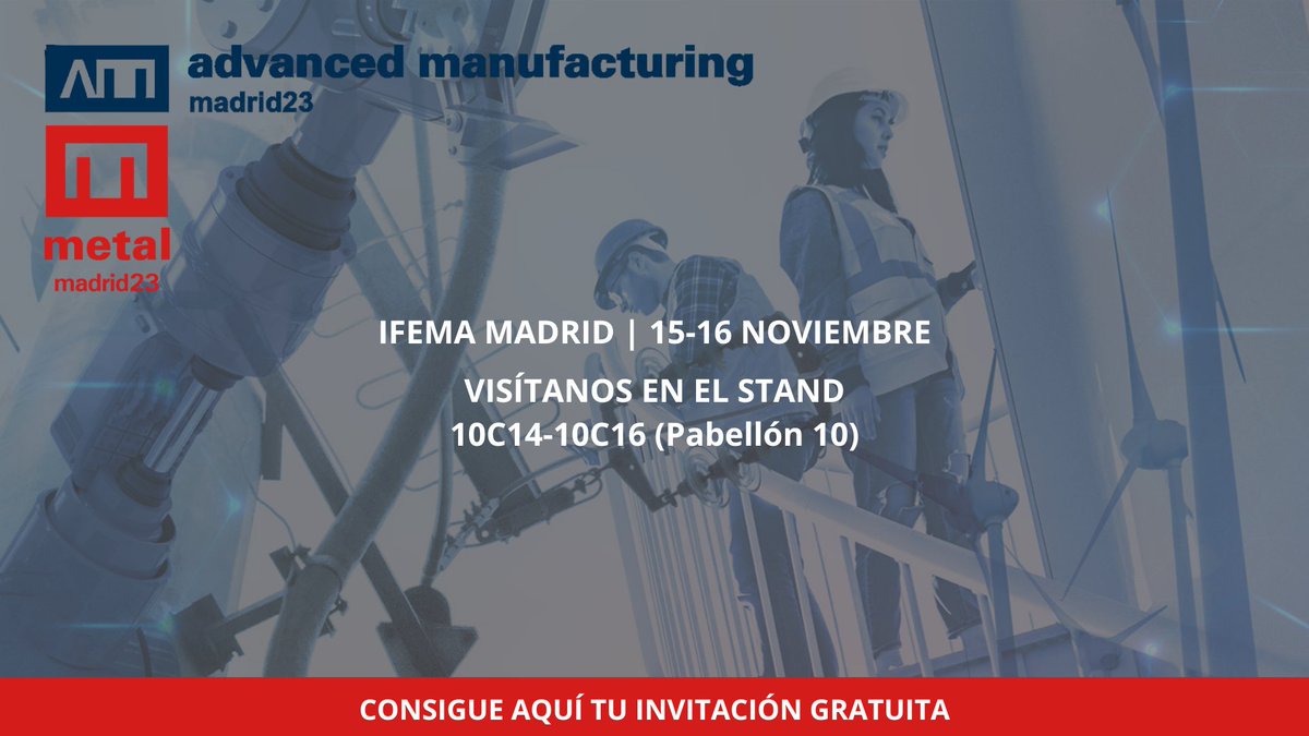Nos preparamos para Metal Madrid 2023🛠️ Estamos ansiosos por participar en esta destacada feria de referencia en el sector del metal y la máquina.

📅 Os esperamos el 15-16 noviembre en nuestro stand 10C14 y 10C16 en Ifema Madrid.

Entrada gratuita 👉 lnkd.in/d_haqEUu