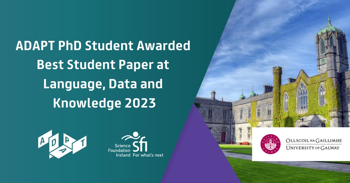 AdaptCentre's tweet image. ADAPT PhD student, Shubhanker Banerjee @uniofgalway was recently awarded the Best Student Paper award at #LDK2023 for his paper on multilingual grapheme-to-phoneme conversion in low resourced scenarios. Link: adaptcentre.ie/news-and-event…