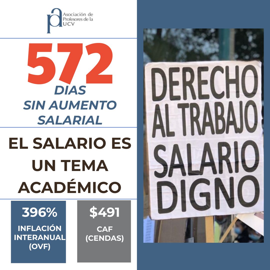 APUCV's tweet photo. El Gobierno sistemáticamente destruye los beneficios laborales:  prestaciones, bonificaciones como vacaciones y aguinaldos. Reduce la retribución del trabajo a su mínima expresión.Desconoce leyes y contratos con todo descaro. Debemos movilizarnos, denunciar y exigir respeto.
#UCV https://t.co/O5H7P4lBHk