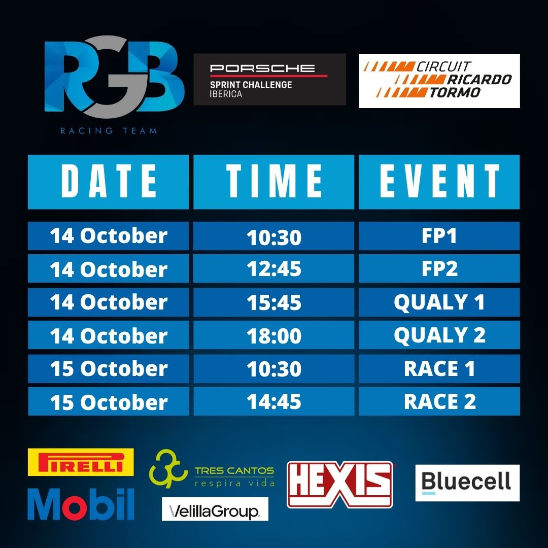 RGB_Races's tweet image. 🏎RACE WEEK🏁
#PorscheSprintChallengeIberica
📅13-15 oct
📍 @CircuitValencia
🟠#JorgeRamirez 8️⃣8️⃣
👨‍🔧👨‍💻 @RGB_Races

#PSCI #Porsche #Valencia #RGB #Team