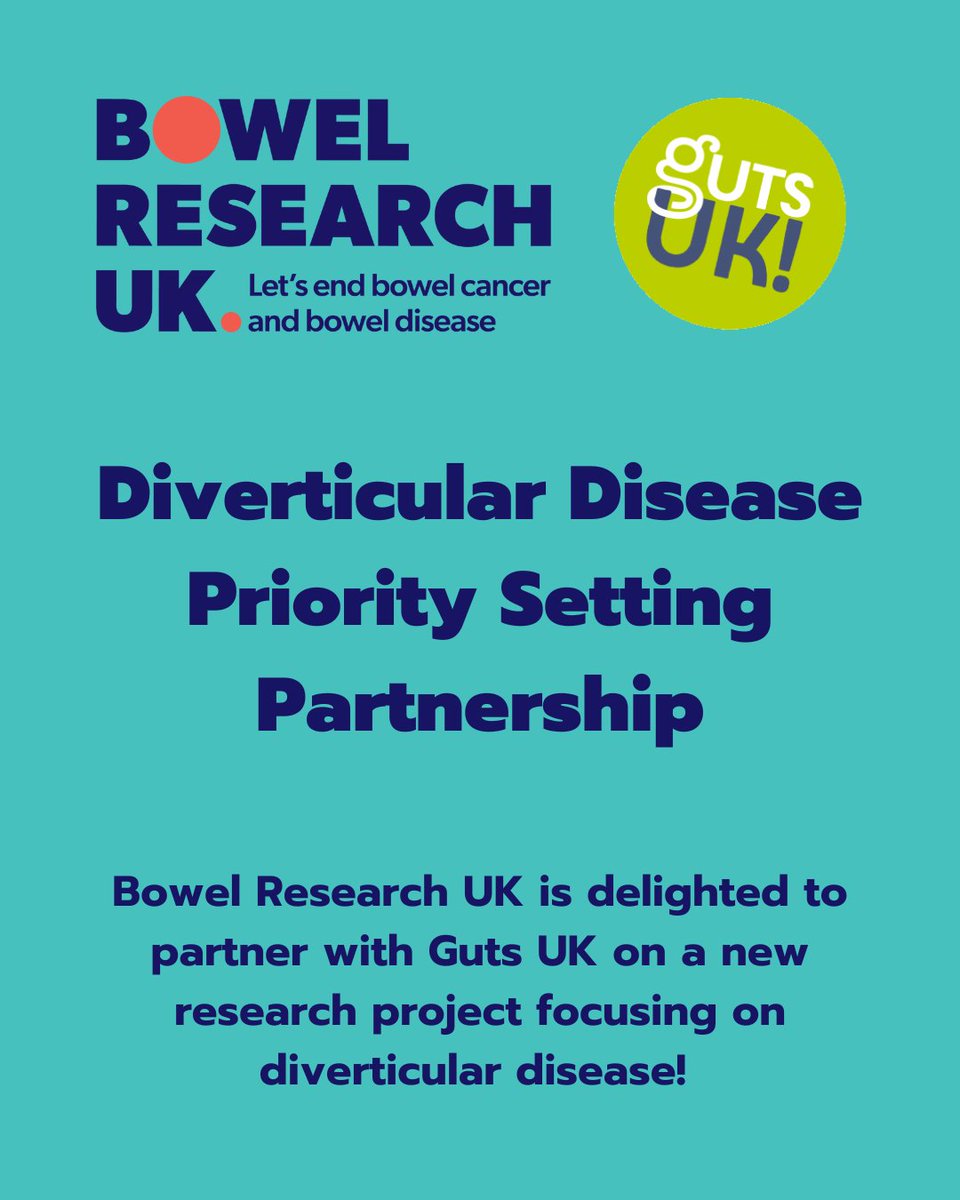 Bowel Research UK is delighted to partner with Guts UK on a new research project focusing on diverticular disease! We are conducting a Priority Setting Partnership (PSP) to discover what really matters to patients, carers and healthcare professionals. 

<a href="/GutsCharityUK/">Guts UK Charity</a>
