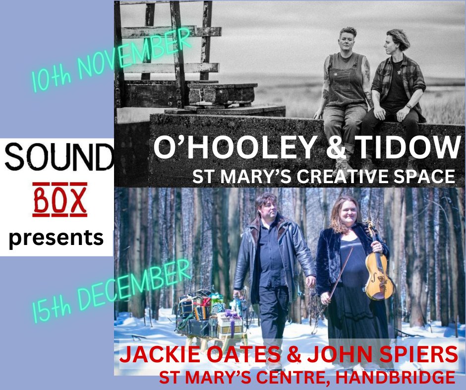 Fabulous upcoming gigs hosted by @SoundBox27_Rose in Chester. Make sure you get the right St Mary's! wegottickets.com/event/567469