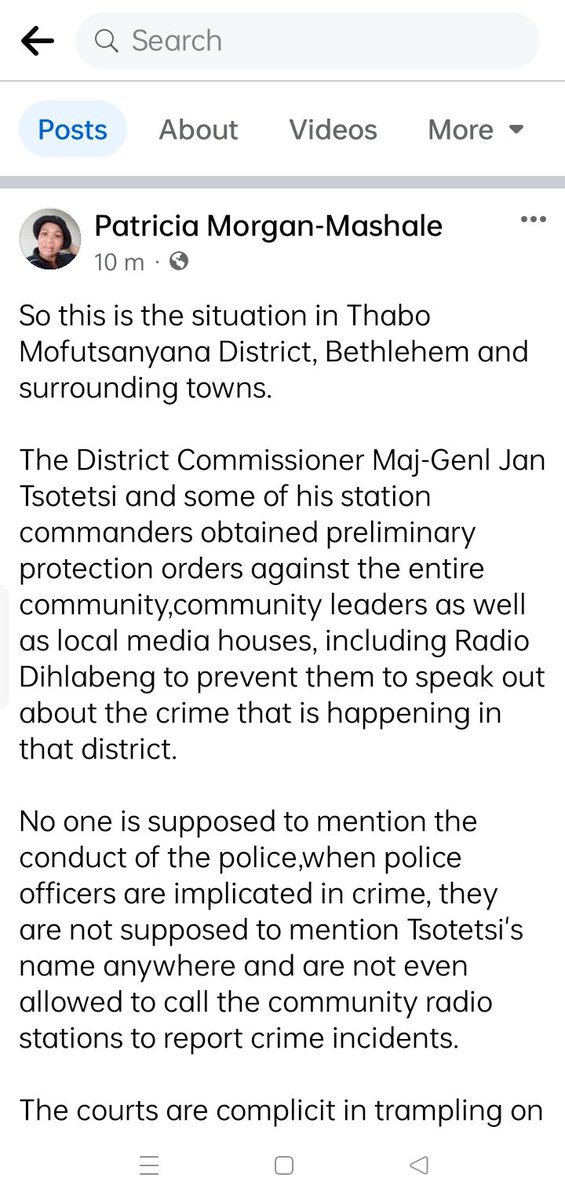gpmdaviva's tweet photo. This is how the likes of Cele wish the country to be run, criminals in charge. Communities and the media of Bethlehem and surrounding  are being purged by courts to speak out against crime and police officers involved in crime through protection orders issued freely by courts https://t.co/C1GGbBQDPT