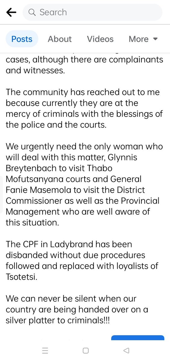 gpmdaviva's tweet photo. This is how the likes of Cele wish the country to be run, criminals in charge. Communities and the media of Bethlehem and surrounding  are being purged by courts to speak out against crime and police officers involved in crime through protection orders issued freely by courts https://t.co/C1GGbBQDPT