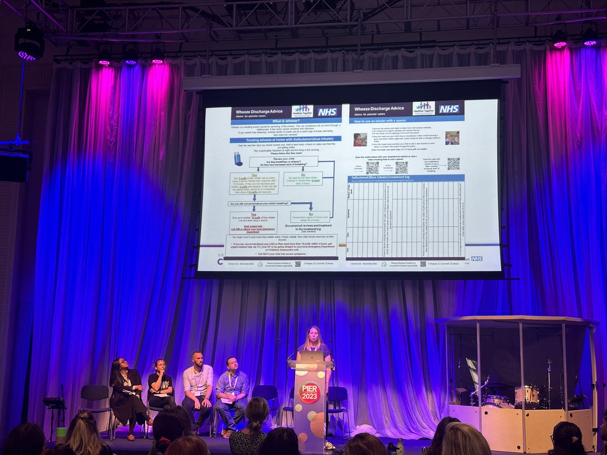 katrinacathie's tweet image. @Steph_1989_20 presenting at the PIER conference on the wheeze discharge advice co-produced with families @Health_2gether @DrDaveJames #PIER2023