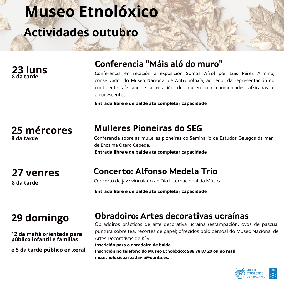 🌰Vémonos este outubro no museo!🍄 #DeIntereseCultural #patrimonio #educacion #museos @CulturaXunta