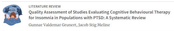 New article📢 Check out the systematic review by G. N. Grunert &amp; J. S. Meline on the study quality of CBT-I for PTSD Populations: jeps.efpsa.org/articles/10.59… We would like to thank our Associate Editor @_ibrahimozturk, and Editors <a href="/b_siepe/">Björn Siepe</a> and <a href="/cise_mis/">Çise Miş</a>  for their contributions!🌟