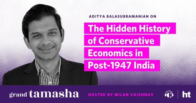 This week on #GrandTamasha: historian @Aditya_Balasub joins me to discuss his new book on the Swatantra Party and the history of conservative economics in India bit.ly/46ocSpw