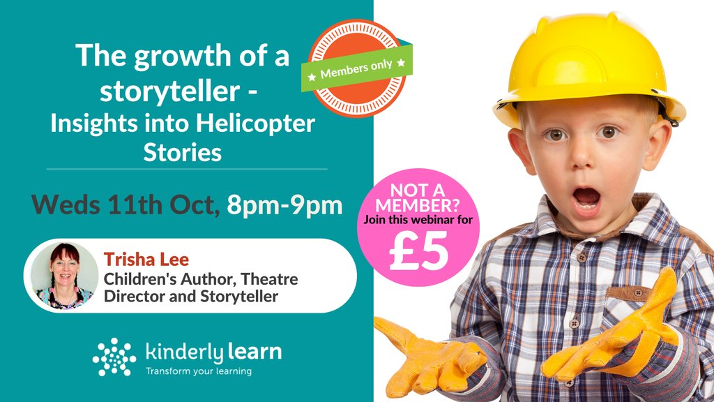 kinderly's tweet photo. 📣 #CPD Alert! Delve into the world of children's imagination &amp; storytelling with @TrishaLeeWrites TODAY!

Learn how Helicopter Stories works in practice &amp; how to empower children to see themselves as storytellers.

Book now:  https://t.co/zVWmbL5Cfi

#earlyyears #webinar https://t.co/uLIIlm4rCd