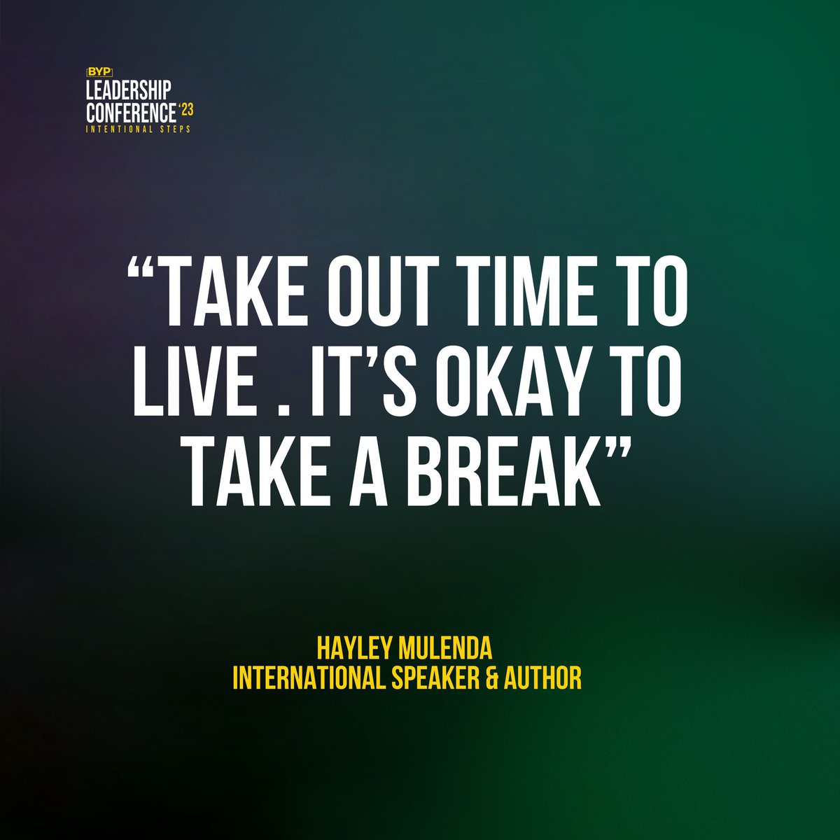 BYPNetworkApp's tweet image. This right here 🙌🏾

Is something we all need to do. 💯

Work-life balance is a must. 

“Take out time to LIVE . It’s okay to take a break”
Hayley Mulenda (International SPEAKER &amp;amp; AUTHOR)

@hayleymulenda 

#bypconference #bypnetwork #blackhistorymonth