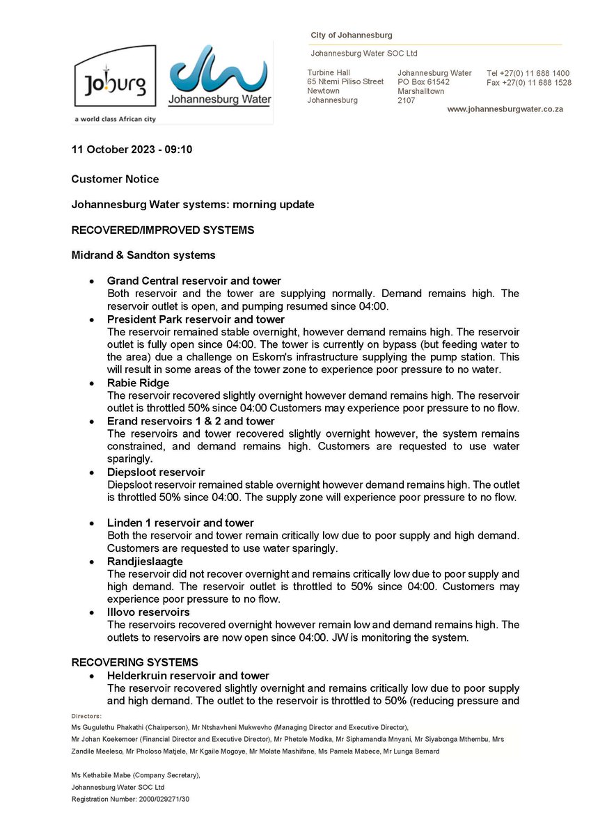 Johannesburg Water tweet media