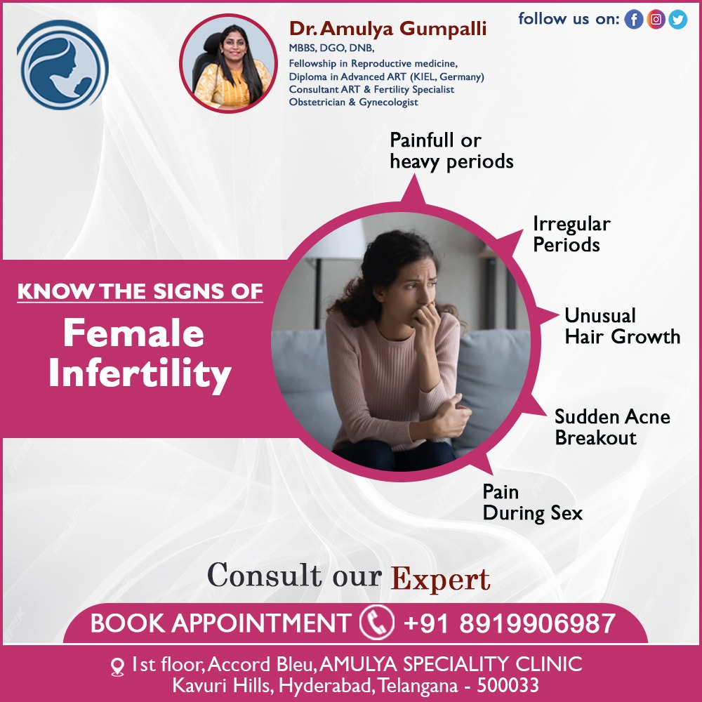 Amulya212's tweet photo. Some women with #infertility may have irregular menstrual periods or no periods. 

#DrAmulyaGumpalli #amulyaclinic #Obstetrician #Gynaecologist #bestgynaecologist  #pregnancy #gynecology #pregnant #infertility #pregnancy  #pcos #FertilityClinic #Infertility  #infertilityproblems https://t.co/PT0KTGqxsN