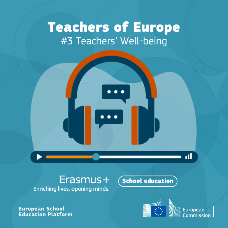 EUErasmusPlus's tweet photo. 🎧 Episode 3 of the Teachers of Europe podcast is out now!

This episode zeroes in on the critical issue of teachers' well-being.

Discover the hurdles teachers are facing, the impact on their well-being, and the initiatives underway to bolster and care for their mental health.