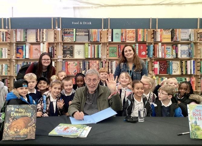 At all our schools we are passionate about ensuring all children become enthusiastic and confident readers. 

This is helped when you meet amazing authors like @MichaelRosenYes!  @cheltfestivals @CheltLitFest 

Thank for a wonderful experience for our pupils :)