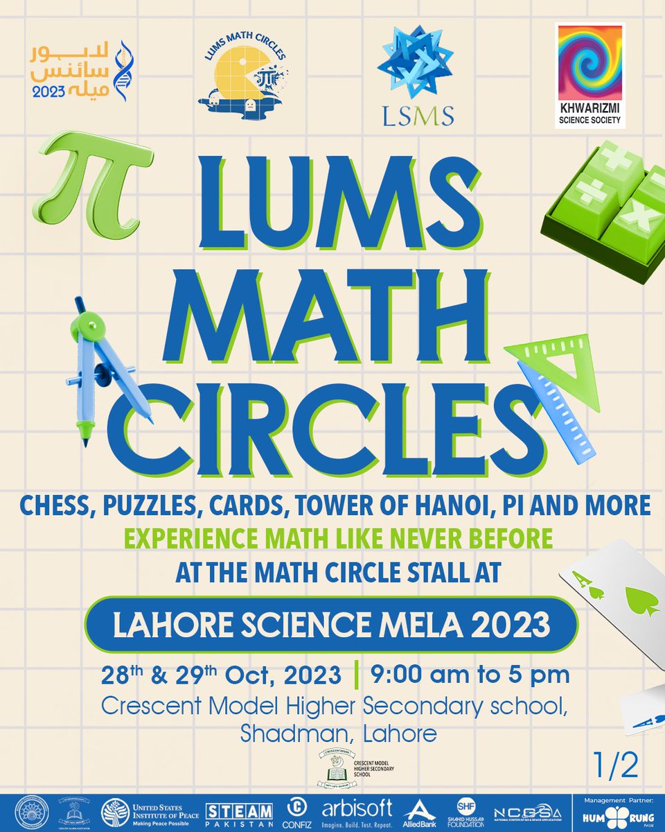 KSSPakistan's tweet photo. Like Math? This is for you
Don’t like Math? This is especially for you!

@lumsmathcircles and @lsmslums will turn every concept into an exciting adventure. Join them at LSM 23 on Oct 28th and 29th.
Sign up: https://t.co/Yc2ouhjhJF
Let the math games begin!

#KSSLSM23 #KSS #LSM23 https://t.co/95vfOApWTa