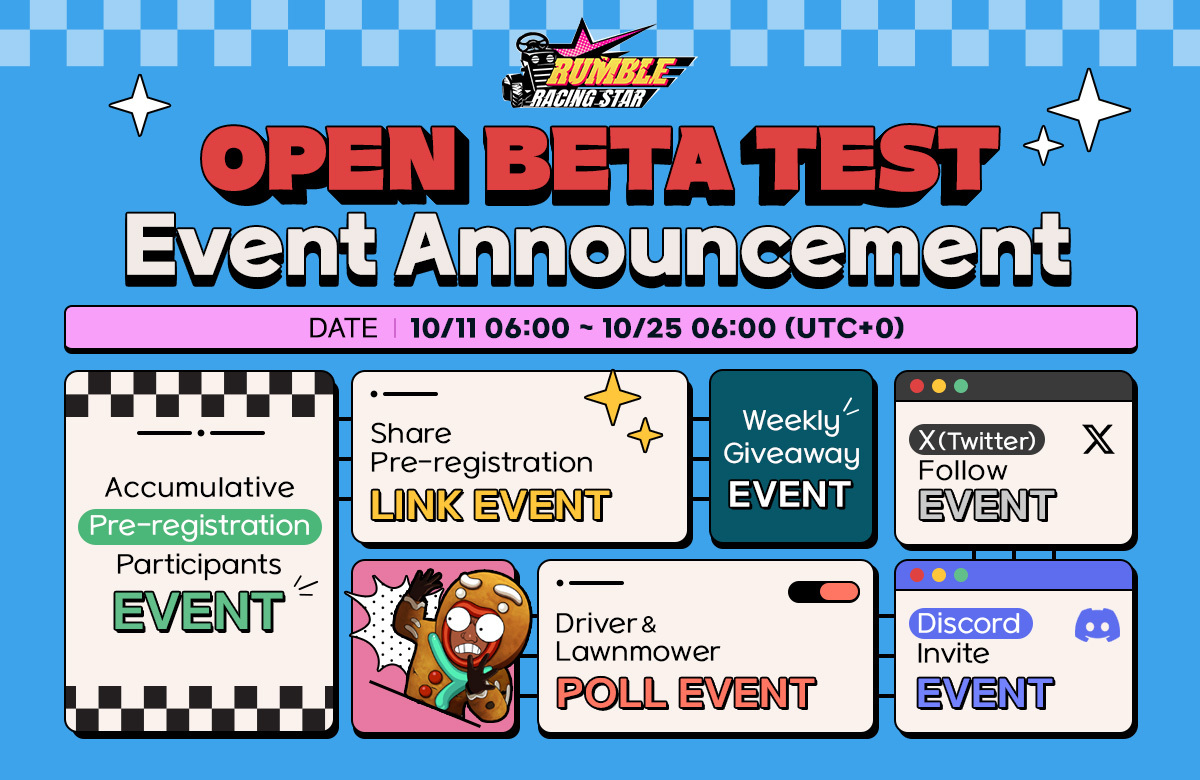 delabsOfficial's tweet photo. Registration for the Rumble Racing Star open beta is now live!
                                                
Register here: https://t.co/sY6PyqSH7M
                     
Sign up now to receive a @delabsRRS in-game reward!
   
Here’s what you need to know about the open beta:

🔵 Rumble Racing Star Open Beta Schedule

Registration Period: October 11th at 6 AM UTC until the open beta test (OBT) begins.

Note: All player data and play history will NOT be wiped during OBT. 

You can now keep the progress you make in the game.

🔵 In-game Pre-registration Reward

1 Viking Rick + 2,000 Silver + 20 Gold

Jump start your game with Viking Rick and bags of in-game currency.

🔵 OBT Events

Rush into chaos with Rumble Racing Star events!

Head over to the @delabsRRS Discord for more details.