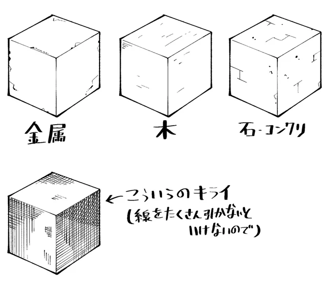 個人的に使ってる背景・小物のタッチ 左下みたいなのが好きじゃない(描くのが面倒)のでなるべく簡単なものにしてます