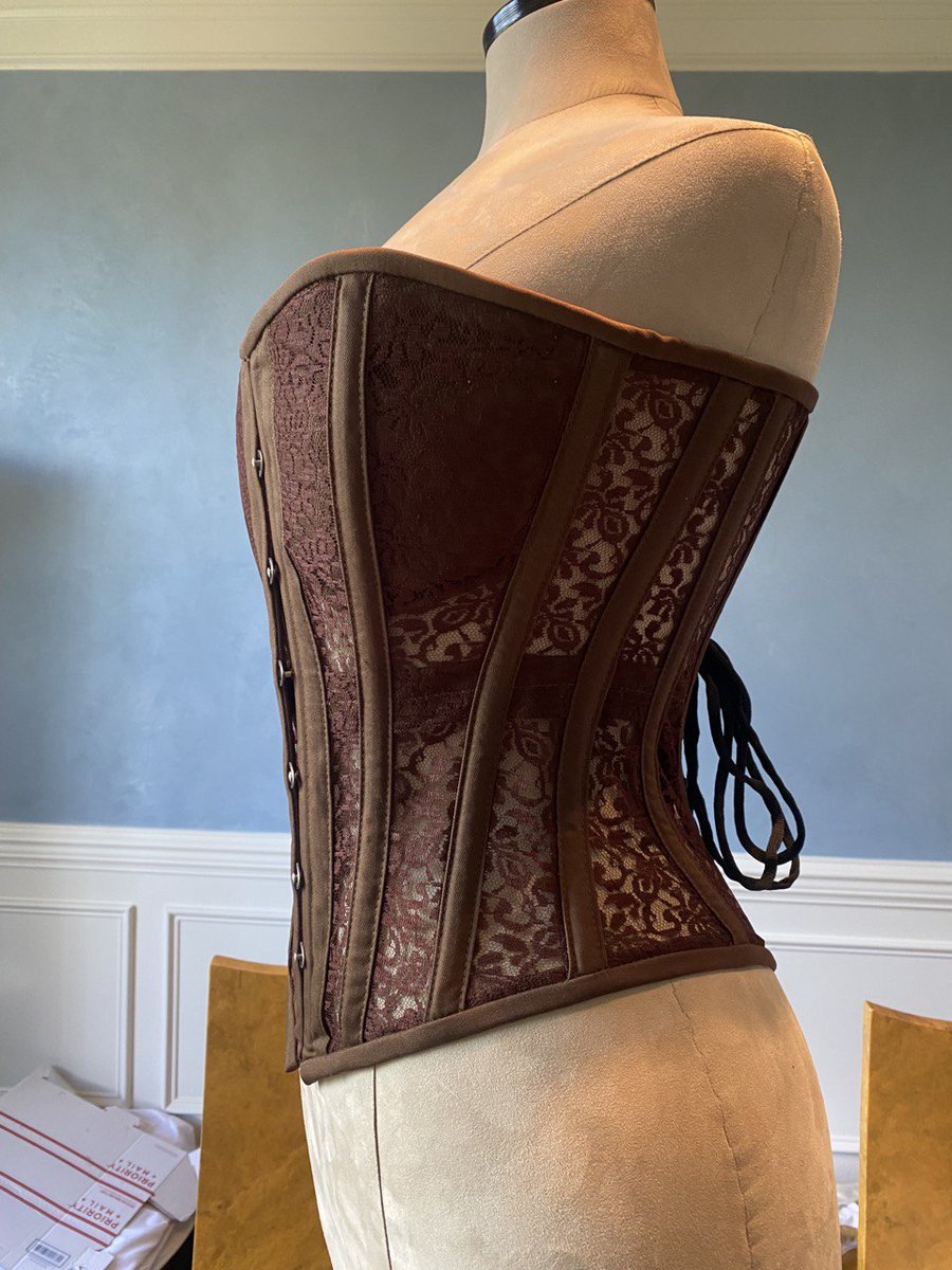 corsettery's tweet photo. Overbust mesh authentic #corset with cups in chocolate brown and other colors. Gothic Victorian, steampunk affordable, historical corset https://t.co/UVBSdv4UTt https://t.co/vaHWuHTVMX
