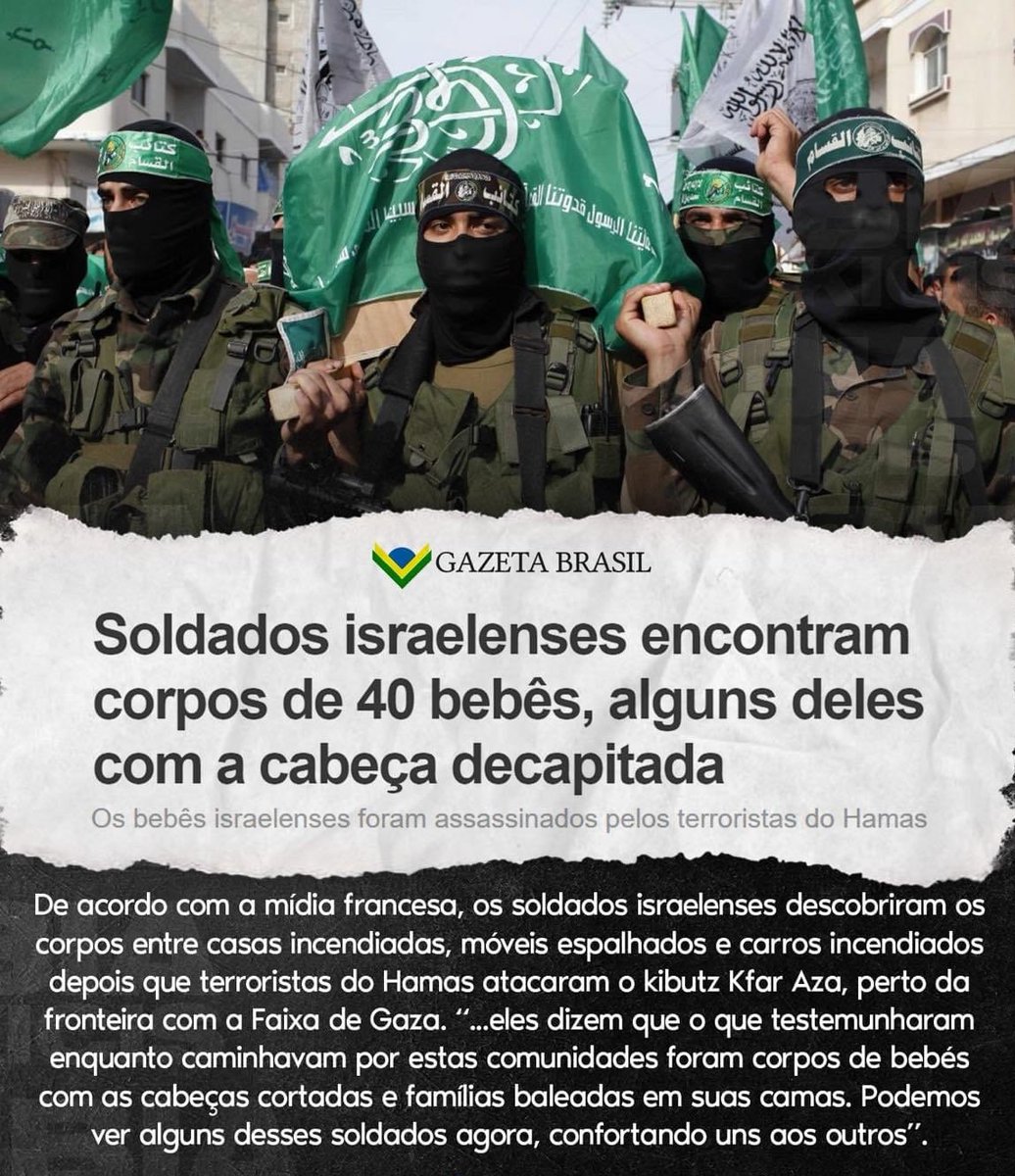 Bom dia xovens amados! Quem mandou matar @jairbolsonaro? O genocídio em Israel, nos mostrou como a extrema esquerda, que governa nosso pais pensa! Todos fingindo que os judeus 'faleceram'. São cúmplices de cada assassinato e toda a destruição! SÃO A PORTA DO INFERNO ESCANCARADA