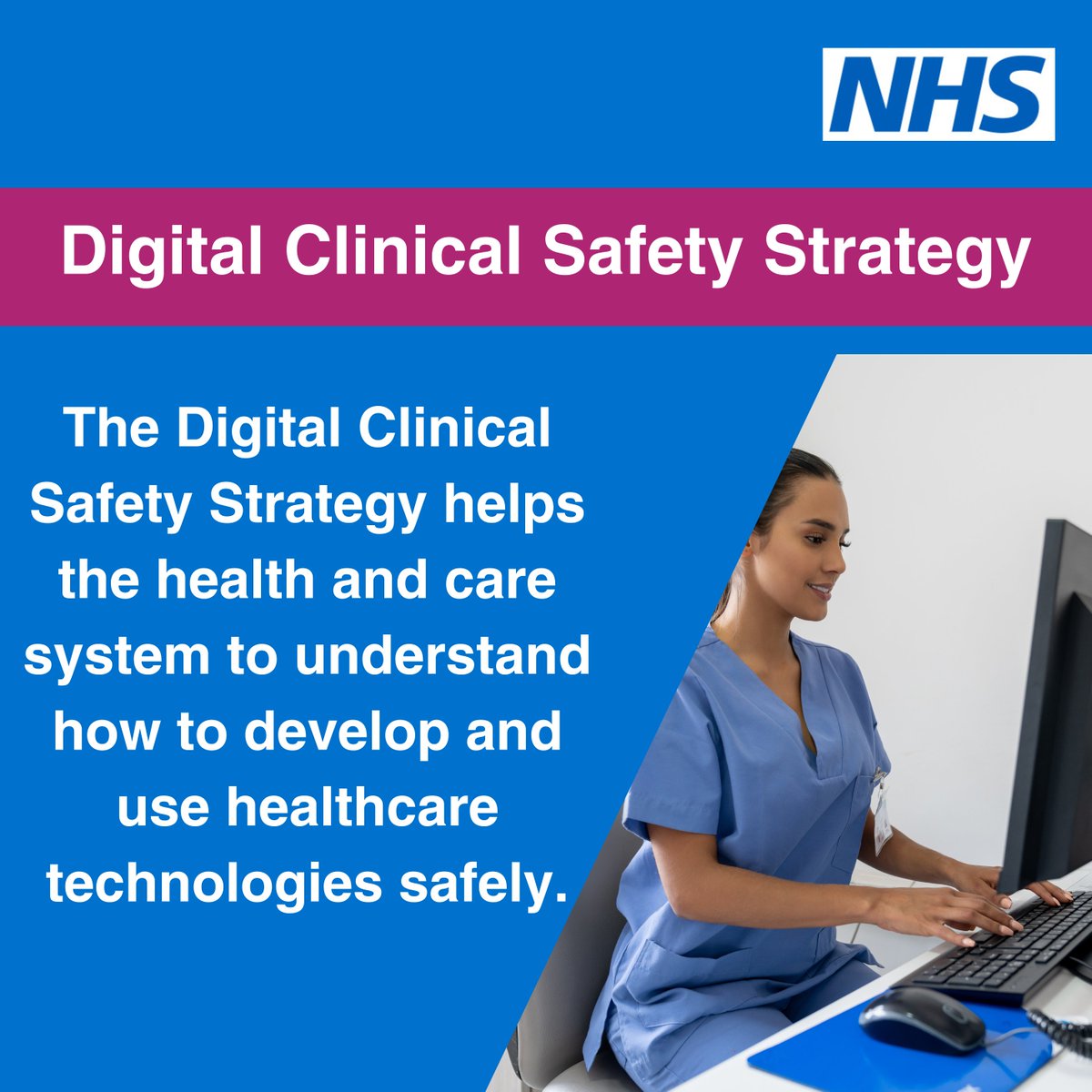 The Digital Clinical Safety Strategy was published in 2021 to help healthcare organisations support staff to use healthcare technologies safely. Our new webpage details progress made so far.

👉england.nhs.uk/patient-safety…