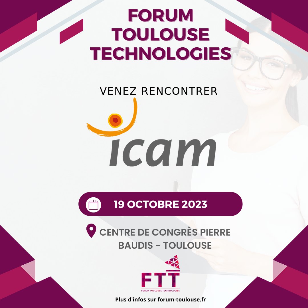 Vous êtes en recherche de formation 🎓 ? Rencontrez notre école 🏤 partenaire : Icam

Partez à la découverte de nouveaux parcours de formation.

✅ Inscription gratuite et obligatoire!

✔ Save the Date - 19/10/2023 ➡ bit.ly/ftt23