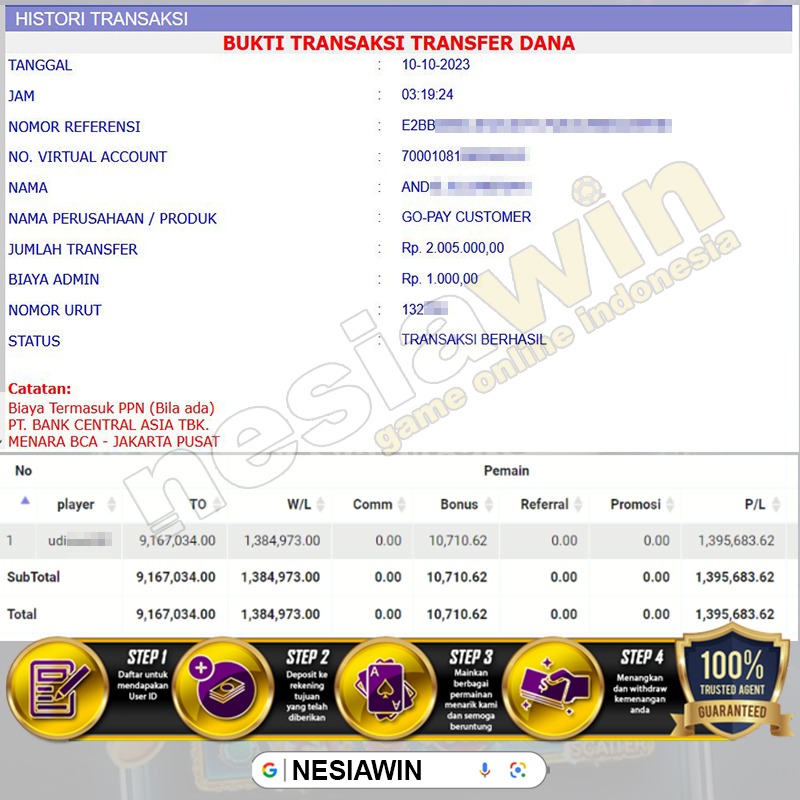 NESIAWIN's tweet photo. Selamat Buat WD Kemenangannya, ayo siapa lagi yang mau.
Menerima Deposit Pulsa Tanpa Potongan.
BONUS NEW MEMBER 50%
LINK TERBARU : https://t.co/KQTVWYbFdC
#nesiawin #nesiawinslotonline #nesiawinagenslot https://t.co/XP5FxHrNBB