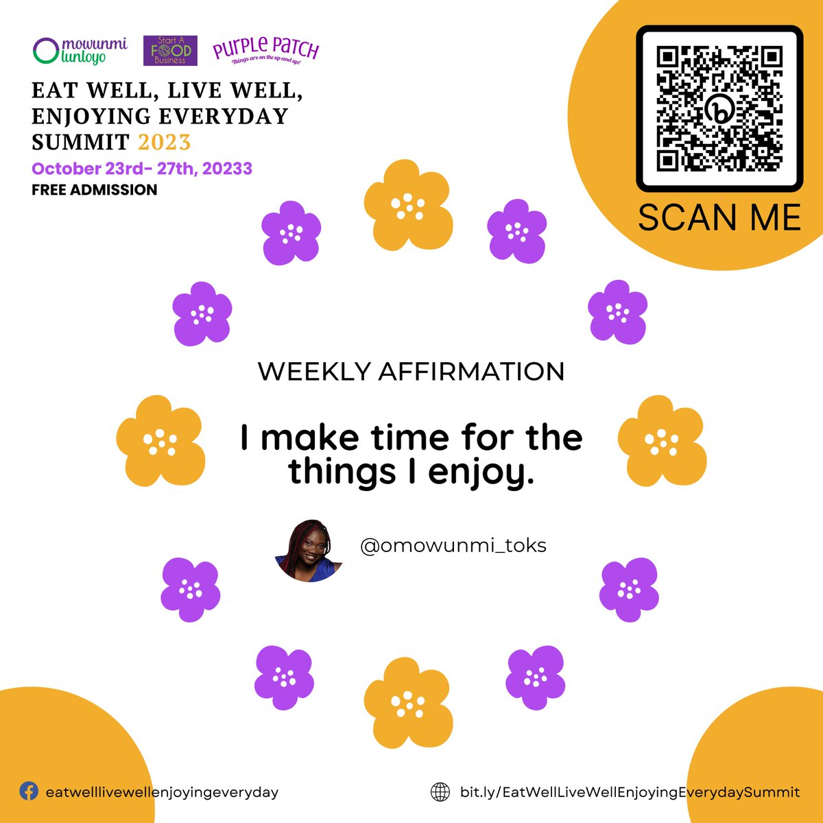 ToksOlunloyo's tweet image. Embracing Joy: Create time for what truly lights up my soul! 🌟

#AffirmationMagic #ConfidenceIsKey #DreamsComeTrue #BusyWorkingMom #UpliftingQuotes #PositiveMindset #PicOfTheDay #PositiveLifeJourney #OwnYourConfidence
#TimeForMe #EmbraceTheJoy