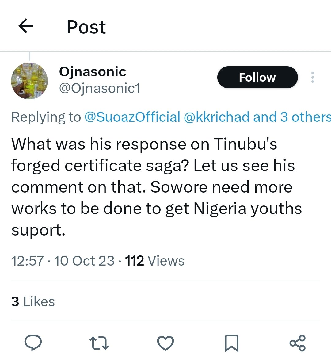 FATHERL74222424's tweet photo. This man could not competently speak to journalists for 30 minutes. Did you know that after the 2015 general election, President Goodluck Jonathan appointed Peter Obi as the chairman of the Nigerian Security and Exchange Commission (SEC)?

For two consecutive years, Nigerian equities closed within the global worst-performing stock markets in 2015. Against the background of a loss of N1.75 trillion in 2014, an additional loss of N1.63 trillion in 2015 rocked the Nigerian stock market to its bottom. Ps as long as Obidents no wan wise we keep exposing ur lesser Evil  of a candidate!, Obidence are so insensitive 😑 SOWORE has paid his dues to the fullest and what ever u guy's knew now Mr  SOWORE reported about it long ago u guys called him noise maker; election time u people ABONDON him for ur messiah yet cry fowl after d deeds has been done! U guys haven't even started u are tired already 😴 u people should ask obi to lead you Obidence to battle!!