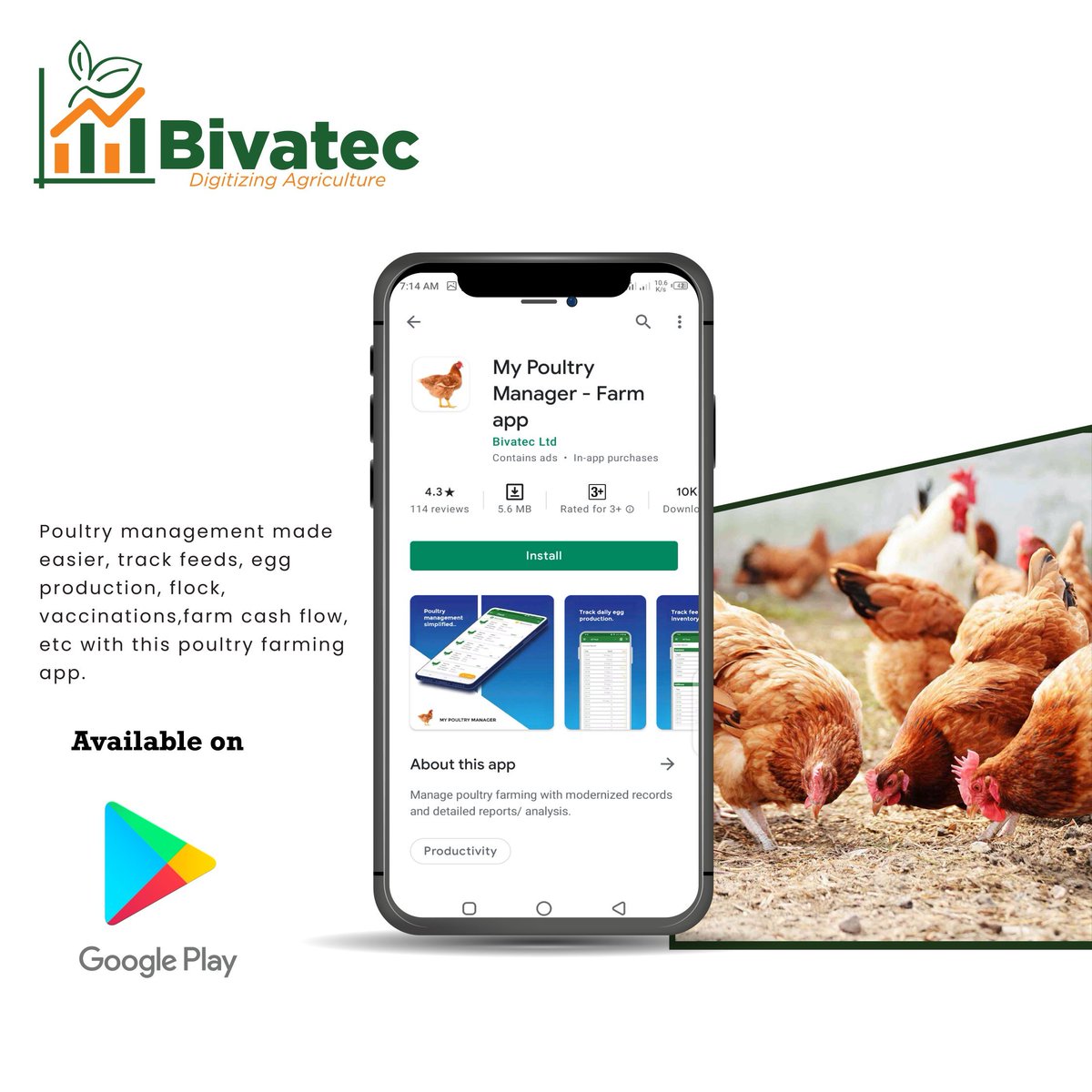 My Poultry Manager - Farm app
This simplifies your work at your poultry farm. Get details reports and analytics.
play.google.com/store/apps/det…