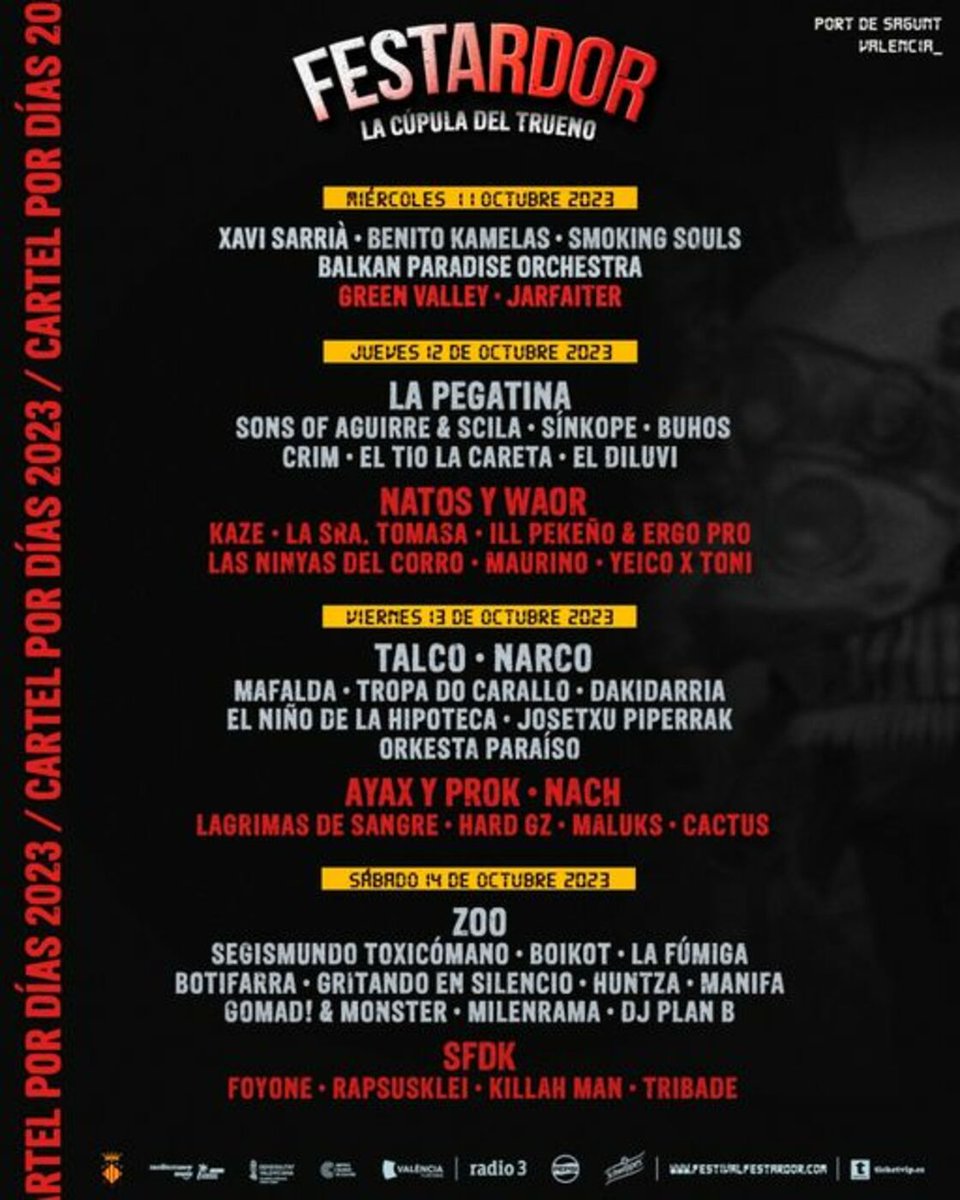 CompanyStas's tweet photo. #11o23
@FestardorOficia al Port de Sagunt amb @xavisarria @Smoking_Souls
7hV #JoJet i #MariaRibot a BCN
8hV @RafaXambo a VLC/@TeatreMicalet
9hN
~@ginestaoficial @socesther i @LHomeBrut a Beneixida/església del Roser
9hN
~#NúriaBalcells i #RoccoPapía
a BCN/@Elbardelcat https://t.co/0XKwCNCCFE
