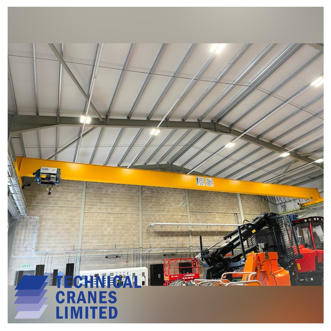 TechnicalCranes's tweet photo. New GH hoist on a reconditioned crane bridge, 10Tonne SWL at a 22metre span, installed &amp; commissioned for our client Komatsu Forest Ltd 
#crane #overheadcrane #ukmfg #craneservice #liftingequipment https://t.co/pb32m2d9Hs