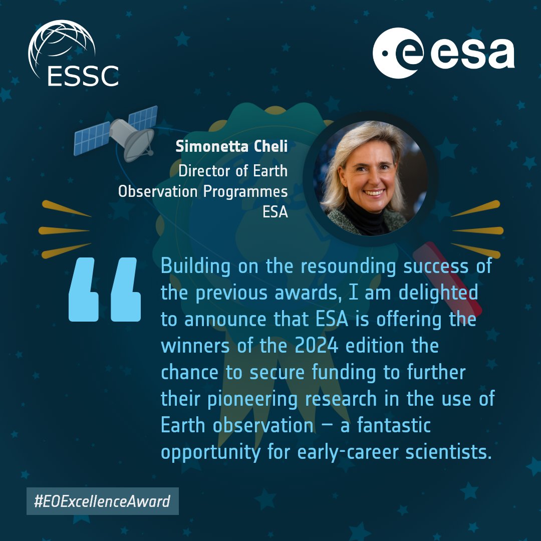 Creating a brighter future for #EarthObservation - let’s celebrate &amp; support the dedication of researchers and scientists who have demonstrated unparalleled commitment to the realm of EO.

Nominate now 👉eoxcellence.com

#EOExcellenceAward <a href="/ESA_EO/">ESA Earth Observation</a> @cryosat <a href="/SimonettaCheli/">Simonetta Cheli</a>