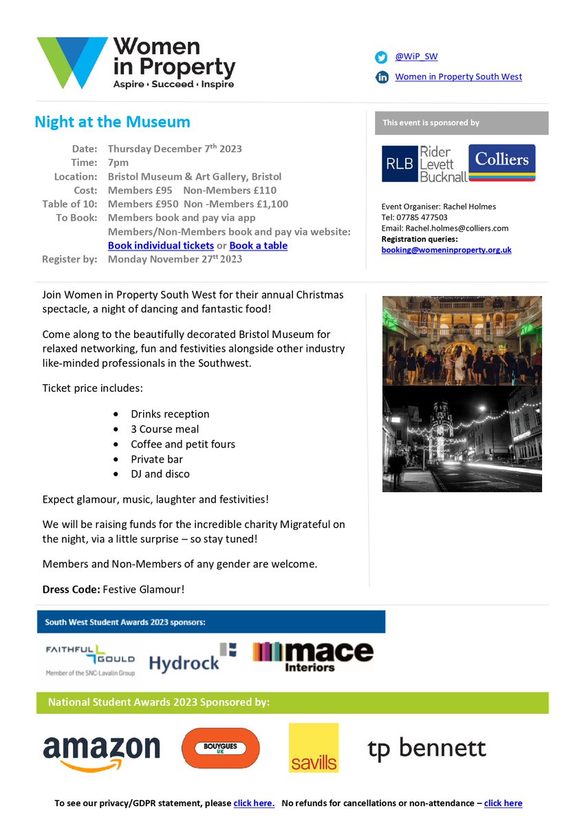 Christmas is the most wine-derful time of the year!

What better way to celebrate the Christmas festivities than attending the @WiPSW Christmas party <a href="/bristolmuseum/">Bristol Museum & Art Gallery</a>  on the 7th of December, sponsored by <a href="/Colliers/">Colliers</a> <a href="/rlb_uk/">RLB UK</a>!

Book now to avoid disappointment!