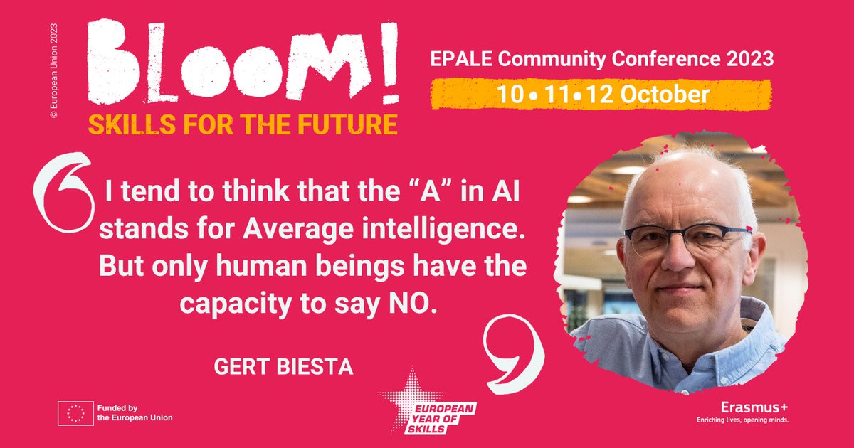 🌷 #BloomWithEPALE live now!
▶️ bit.ly/457PtHs

#EuropeanYearOfSkills #AdultLearning #AdultEducation #artificialintelligence #AI