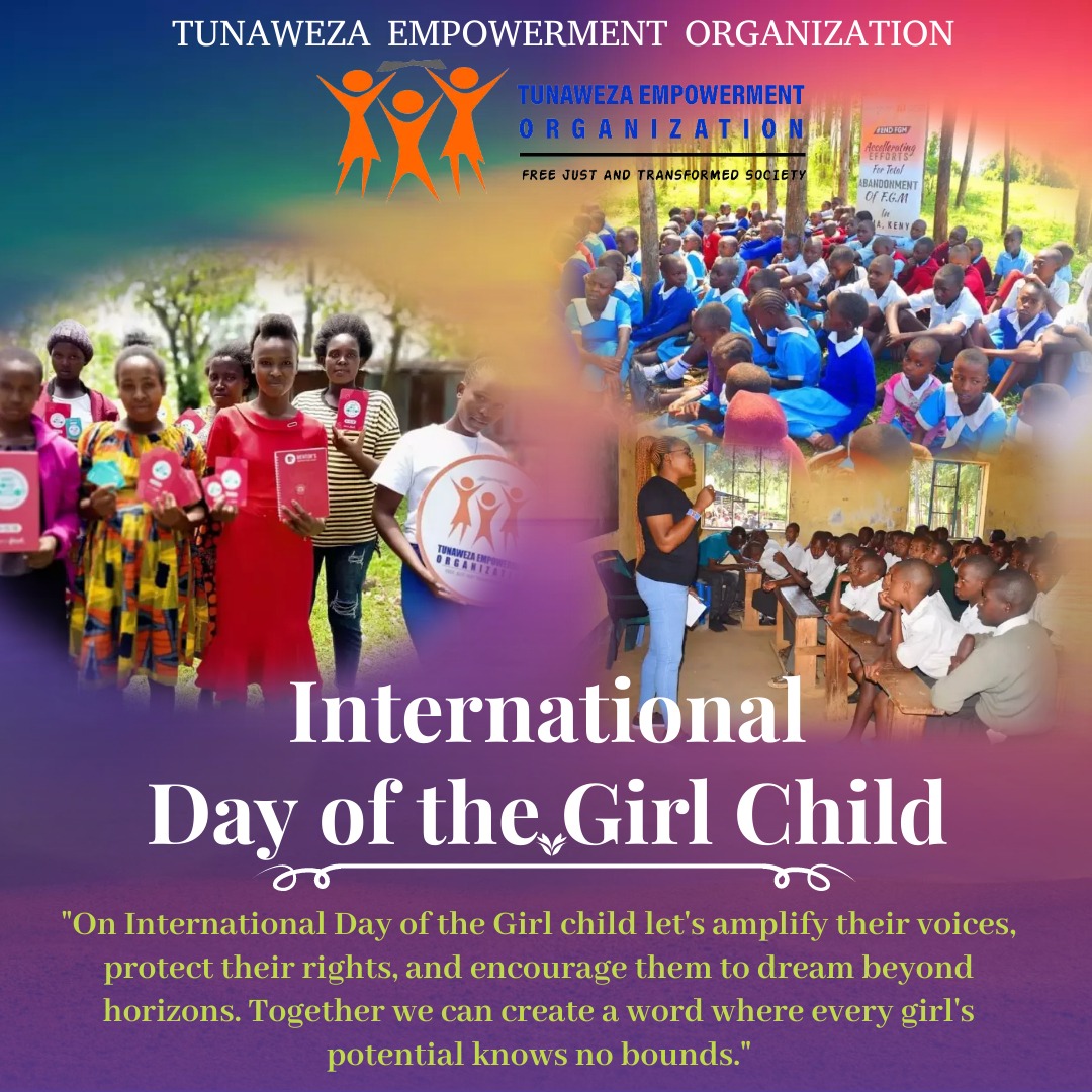 On this International Day of the Girls Child 2023 let's amplify their voices, protect their rights and encourage them to dream beyond horizons.
Together we can create a world where every girl's potential knows no bounds.

#IDG2023 #FrontlineEndingFGM   #Power2YouthKE #Tunaweza