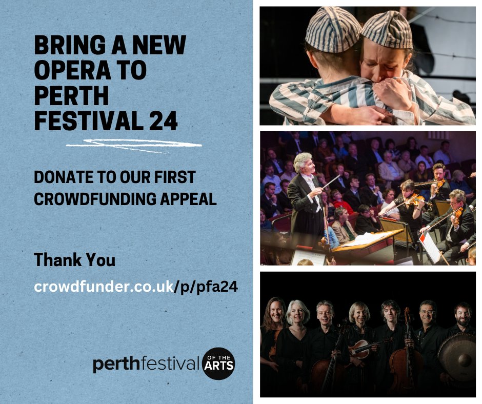 We are delighted to be making our first appearance at @PerthFestival in 2024 for the Scottish premiere of Noah Max's opera 'A Child in Striped Pyjamas'. A timeless and timely story, please help it reach the stage through the Crowdfunding appeal: crowdfunder.co.uk/p/pfa24?fbclid…