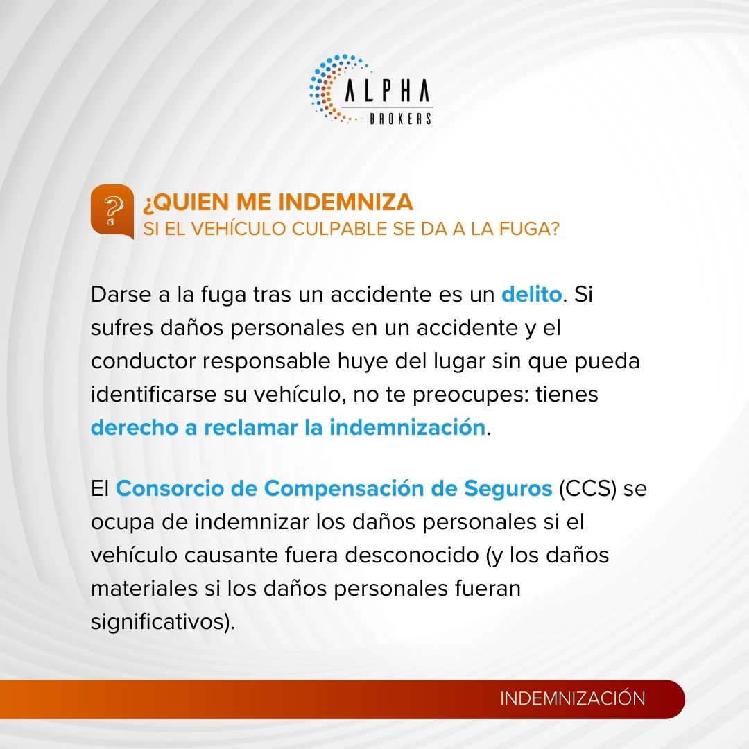 alphabrokers_es's tweet photo. ¿Quién me indemniza si el vehículo culpable se da a la fuga? https://t.co/NJuafawlFi