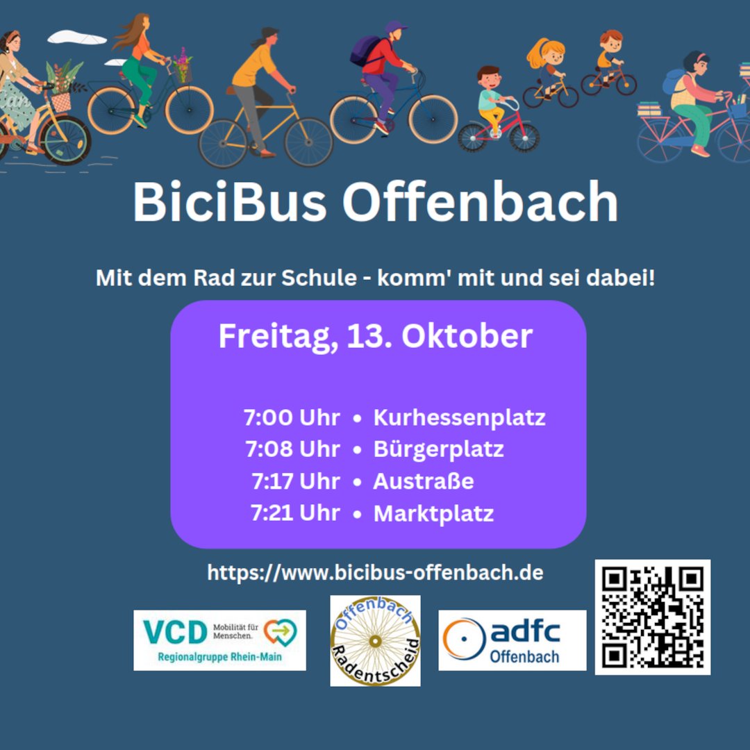 Letzte Fahrt des #BiciBus #Offenbach für dieses Jahr. Nutzt die Gelegenheit und fahrt mit 🚴!