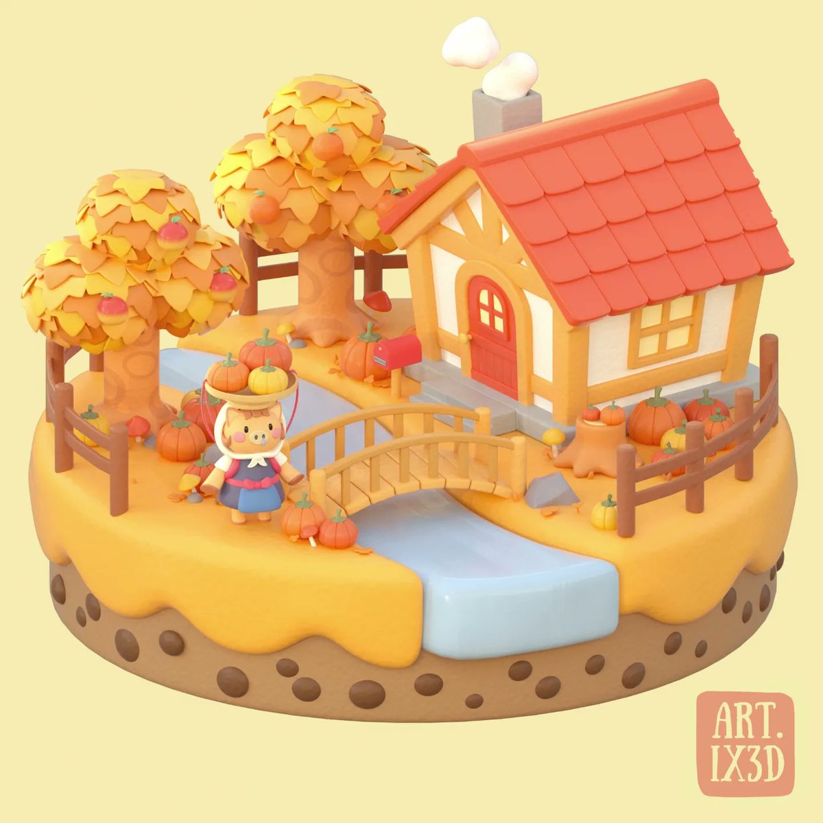 art_ix3d's tweet photo. It seems it is already #PortfolioDay 🍁🎃 I'm Alix, a 3d artist living in Japan.
I enjoy creating cute art 🎨 

📩 artix3d.design@gmail.com
🌟  https://t.co/2uVLdByRk8 https://t.co/CjUci9ZZc8