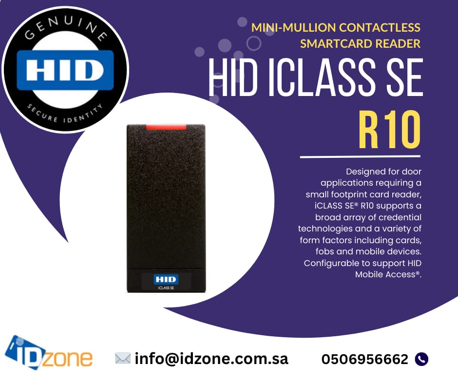 IDZONEsystems's tweet image. iCLASS SE® R10 is Designed for door applications requiring a small footprint card reader, #iCLASS SE® #R10 supports a broad array of credential technologies and a variety of form factors including cards, fobs, and mobile devices. Configurable to support #HID #MobileAccess