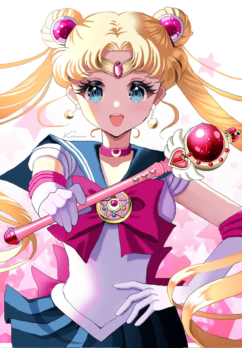 sailor moon ,tsukino usagi 1girl solo sailor senshi uniform gloves blonde hair long hair white gloves  illustration images
