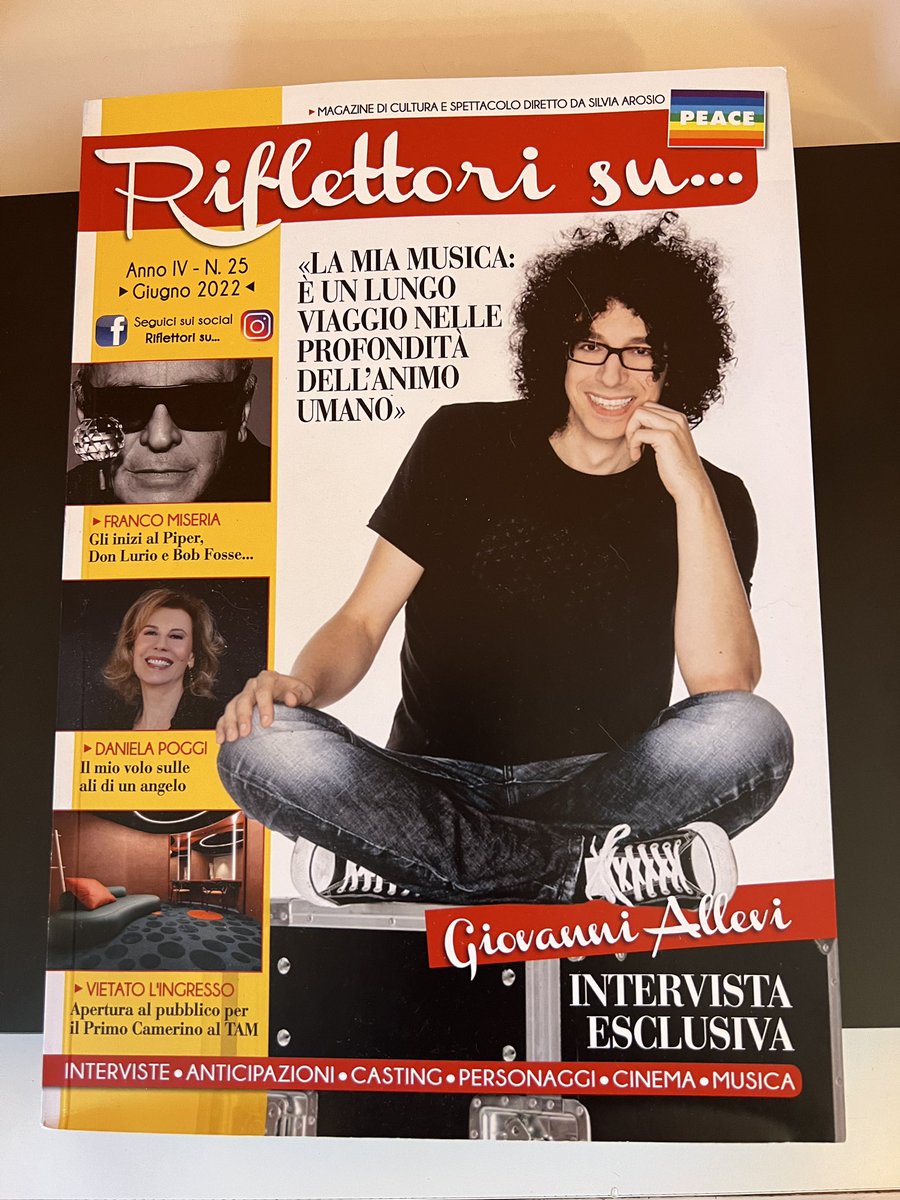 Tanta beeep a Giovanni Allevi per il suo ritorno sulle scene! Abbiamo delle richieste per il numero di #riflettorisumagazine di giugno 2022 con in copertina il musicista! Scrivetemi se volete una copia cartacea del giornale!
<a href="/giovanniallevi/">Giovanni Allevi</a>