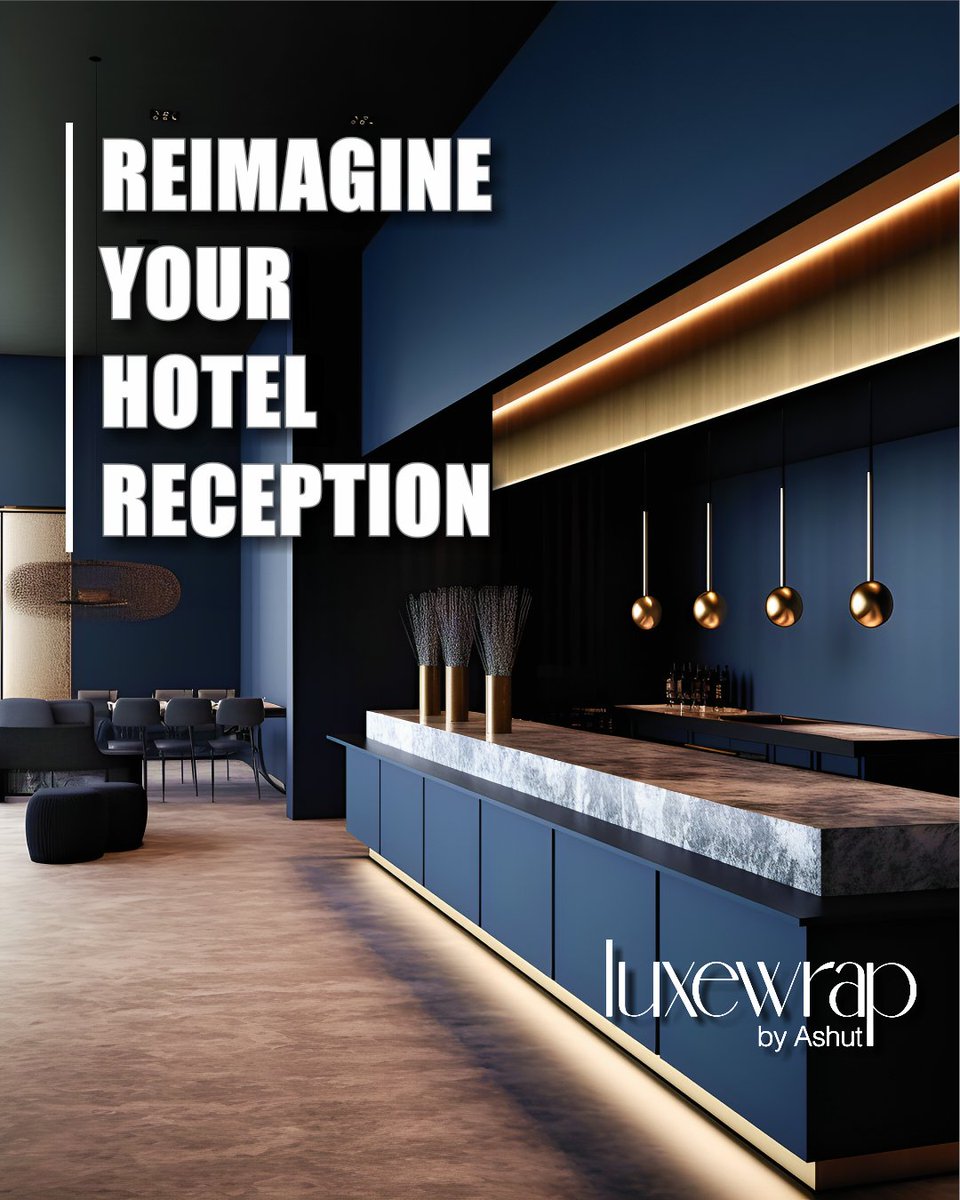 Infuse your hotel's first impression with the calming embrace of blue. Elevate your reception experience.

Call us and let the makeover begin: 0715 416 844 / 0780 707 386
#unwrapluxury #luxury #interiordesign #luxewrap #decorideas
#homeelegance