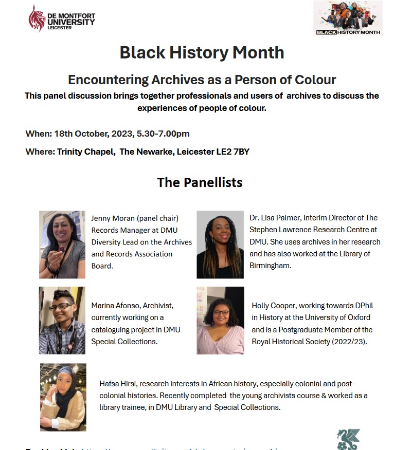 DMUArchives&RareBooks (@dmuspecialcolls) on Twitter photo 🚨🚨1 week to go!! Don't miss your chance to meet our panellists & join the convo with free event 'Encountering Archives as a Person of Colour now! 18th Oct, <a href="/dmuleicester/">dmuleicester</a> 5.30-7pm eventbrite.co.uk/e/encountering…………
<a href="/explorearchives/">Explore Your Archive</a> <a href="/SLRC_DMU/">The Stephen Lawrence Research Centre</a> <a href="/eventsdmu/">#DMUevents</a> <a href="/DMUforlife/">DMUforLife</a> <a href="/LibraryDMU/">DMU Library</a> 🚨🚨1 week to go!! Don't miss your chance to meet our panellists & join the convo with free event 'Encountering Archives as a Person of Colour now! 18th Oct, <a href="/dmuleicester/">dmuleicester</a> 5.30-7pm eventbrite.co.uk/e/encountering…………
<a href="/explorearchives/">Explore Your Archive</a> <a href="/SLRC_DMU/">The Stephen Lawrence Research Centre</a> <a href="/eventsdmu/">#DMUevents</a> <a href="/DMUforlife/">DMUforLife</a> <a href="/LibraryDMU/">DMU Library</a>