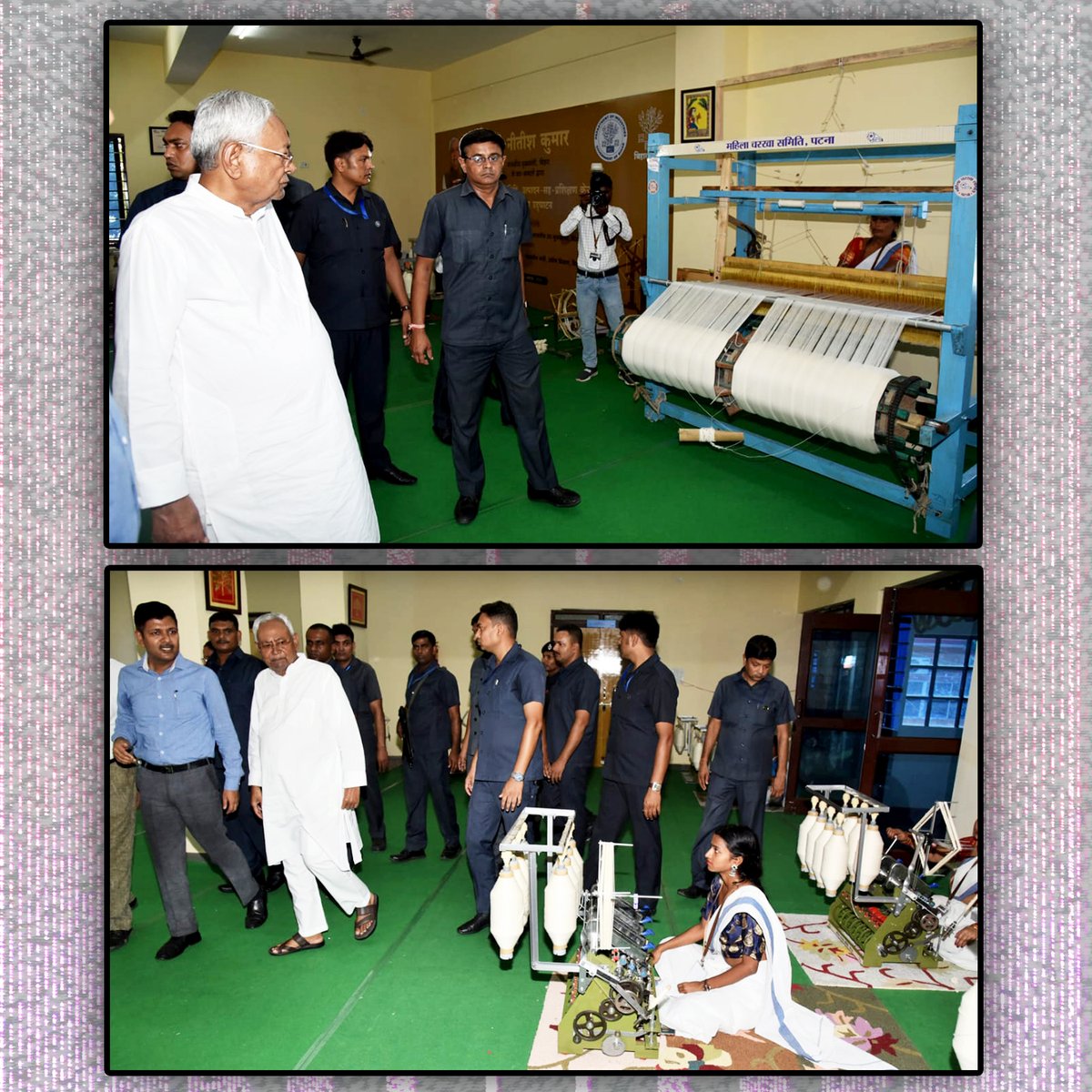 Jduonline's tweet photo. माननीय मुख्यमंत्री श्री @NitishKumar जी ने 'लोकनायक' जयप्रकाश नारायण जी के आवास स्थित महिला चरखा समिति का भ्रमण किया। इस दौरान पार्टी के राष्ट्रीय अध्यक्ष श्री @LalanSingh_1 जी समेत कई लोग मौजूद रहे।

#JDU #Bihar #NitishKumar
#NitishModel #BiharModel https://t.co/72y4qeM1cT