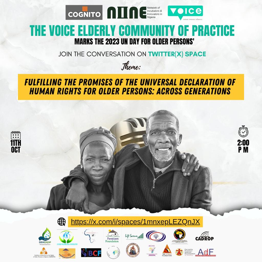 Join us today for an enlightening discussion on bridging generations and upholding the Universal Declaration of Human Rights for older persons.  

Engage with experts, advocates, and changemakers passionate about senior citizens' rights. 

x.com/i/spaces/1mnxe…