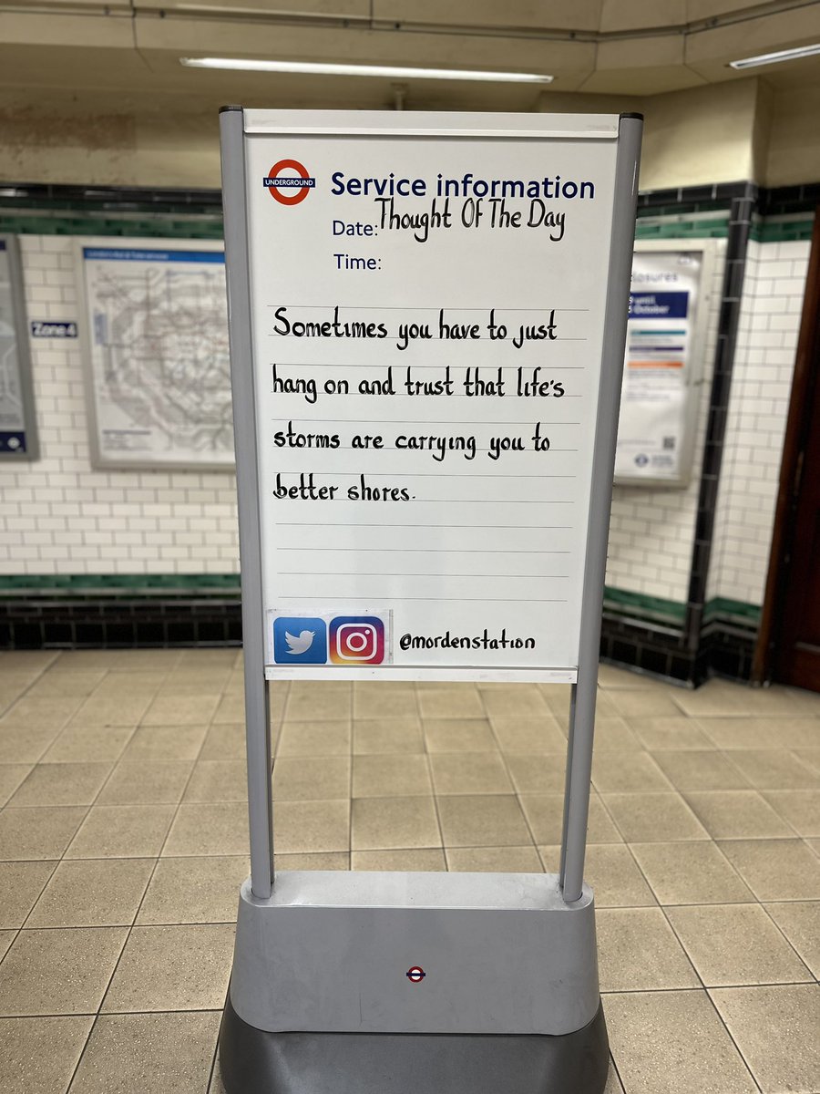 Wednesday 11th October 2023 Thought Of The Day From Morden Underground Station